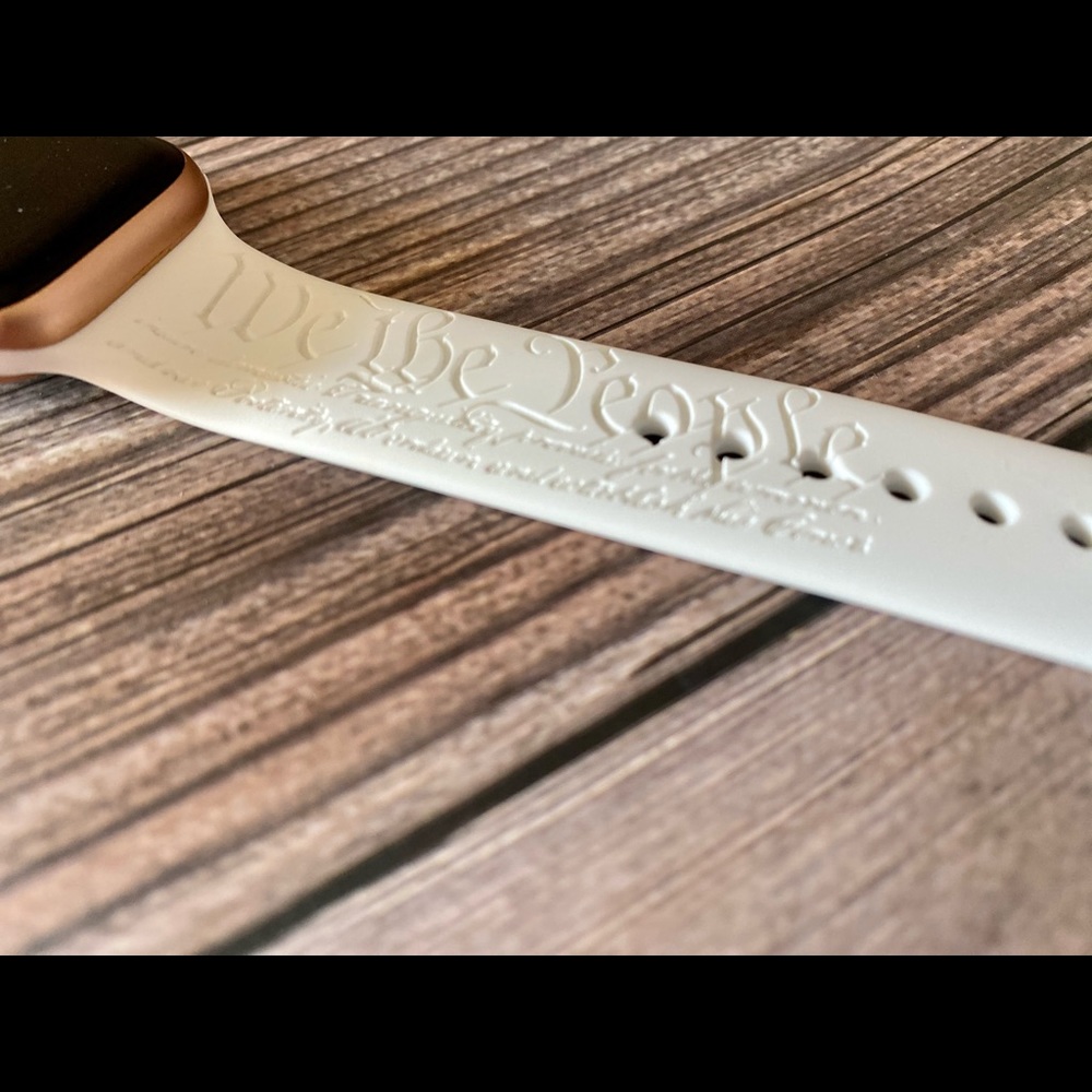 We The People Laser Engraved Apple Watch Band